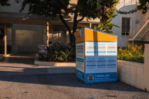 Stock image of a voting ballot box.