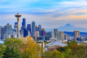 Seattle downtown and Space Needle view, Washington, USA